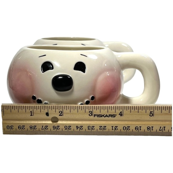 Vintage Snowman Face Mug Coffee Cocoa Cups Stacking Set of 2 Figis Inc 2000 - Picture 7 of 12